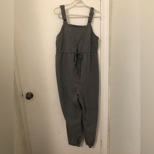 Maternity jumpsuit with tank strap top.